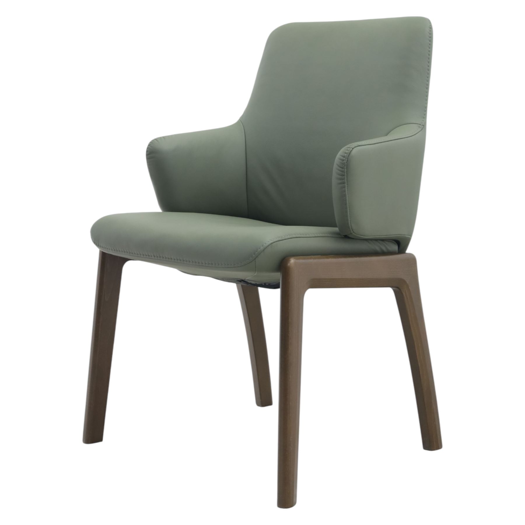 Ekornes Stressless - 'Laurel' reclining dining or office chair, upholstered in Thyme green leather with D100 walnut frame
Seat height: 49cm