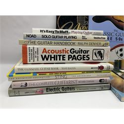 Seventeen modern books on guitars and guitar playing including The Classic Guitars of the 50s and 60s; The Acoustic Guitar by Freeth & Alexander; Electric Guitars - An Illustrated History by Jonathan Lister; Electric Guitars and Basses by Gruhn & Carter; Acoustic Guitar White Pages; The Ultimate Guitar Book by Tony Bacon etc