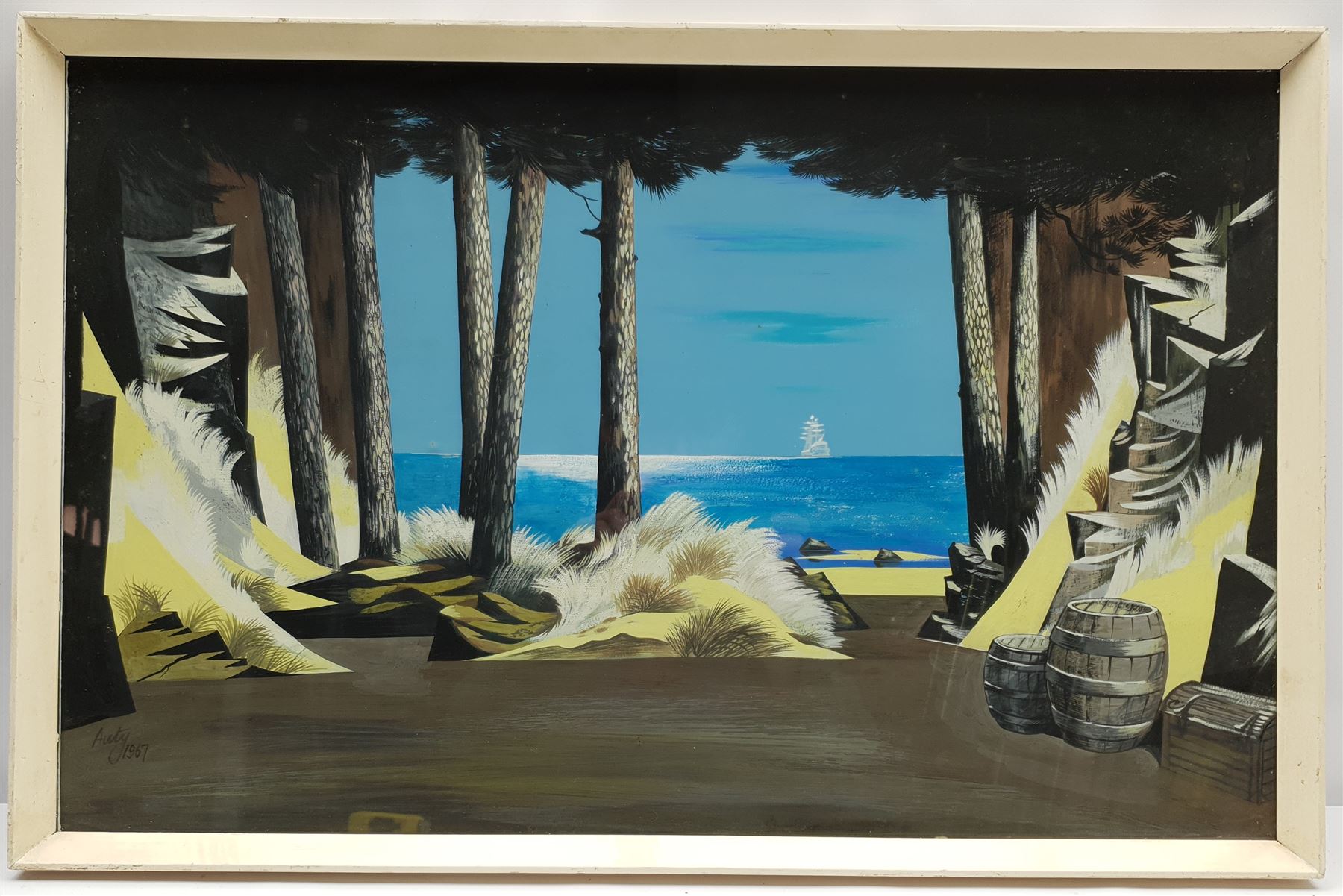 Harold Auty (British 20th century): 'Pirates of Penzance', gouache signed and dated 1967, titled verso 39cm x 61cm