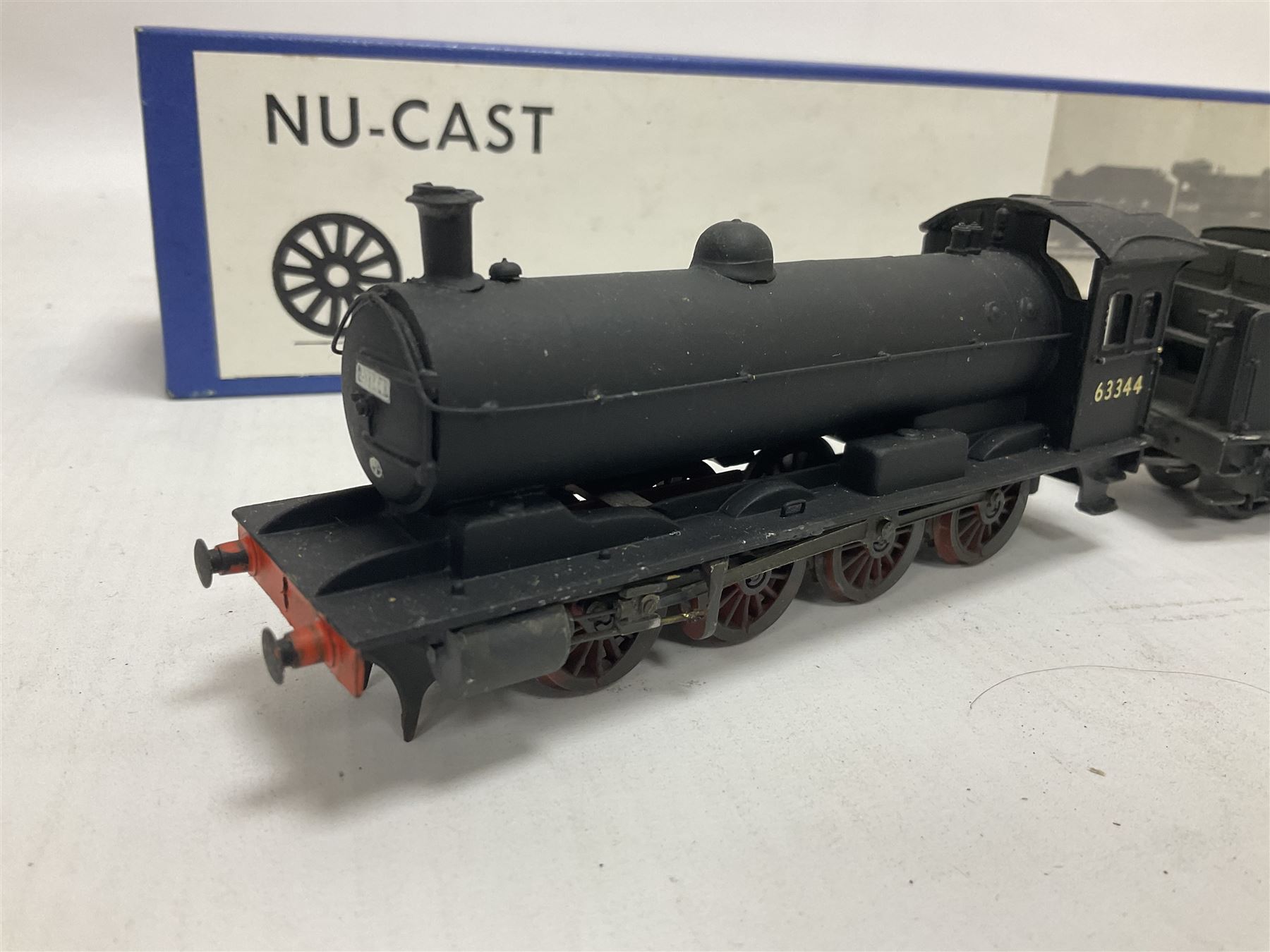 ‘00’ gauge - two kit built steam locomotives comprising unnamed LMS/HR Drummond Class C/BEN 4-4-0 no.54398 finished in BR black; Class Q6 0-8-0 no.63344 finished in BR black; both with Nu-Cast boxes (2) 