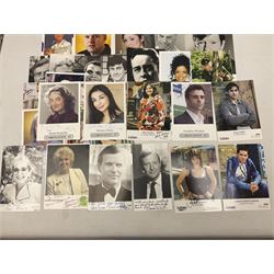 1949 England cricket team signatures including Hutton, Compton, Edrich, Laker etc on loose album page; and large quantity of other autographs of predominantly TV Soap Opera stars from Last of the Summer Wine, Eastenders, Emmerdale, Coronation Street, Heartbeat etc and other TV/Film personalities; on promotional photographs and clipped fragments of paper etc