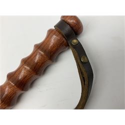 Three police turned hardwood truncheons comprising two patrol truncheons and WPC short truncheon (3)