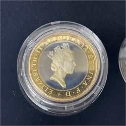 The Royal Mint United Kingdom two coin set, comprising 1997 and 1998 silver proof piedfort two pound coins, cased with certificates