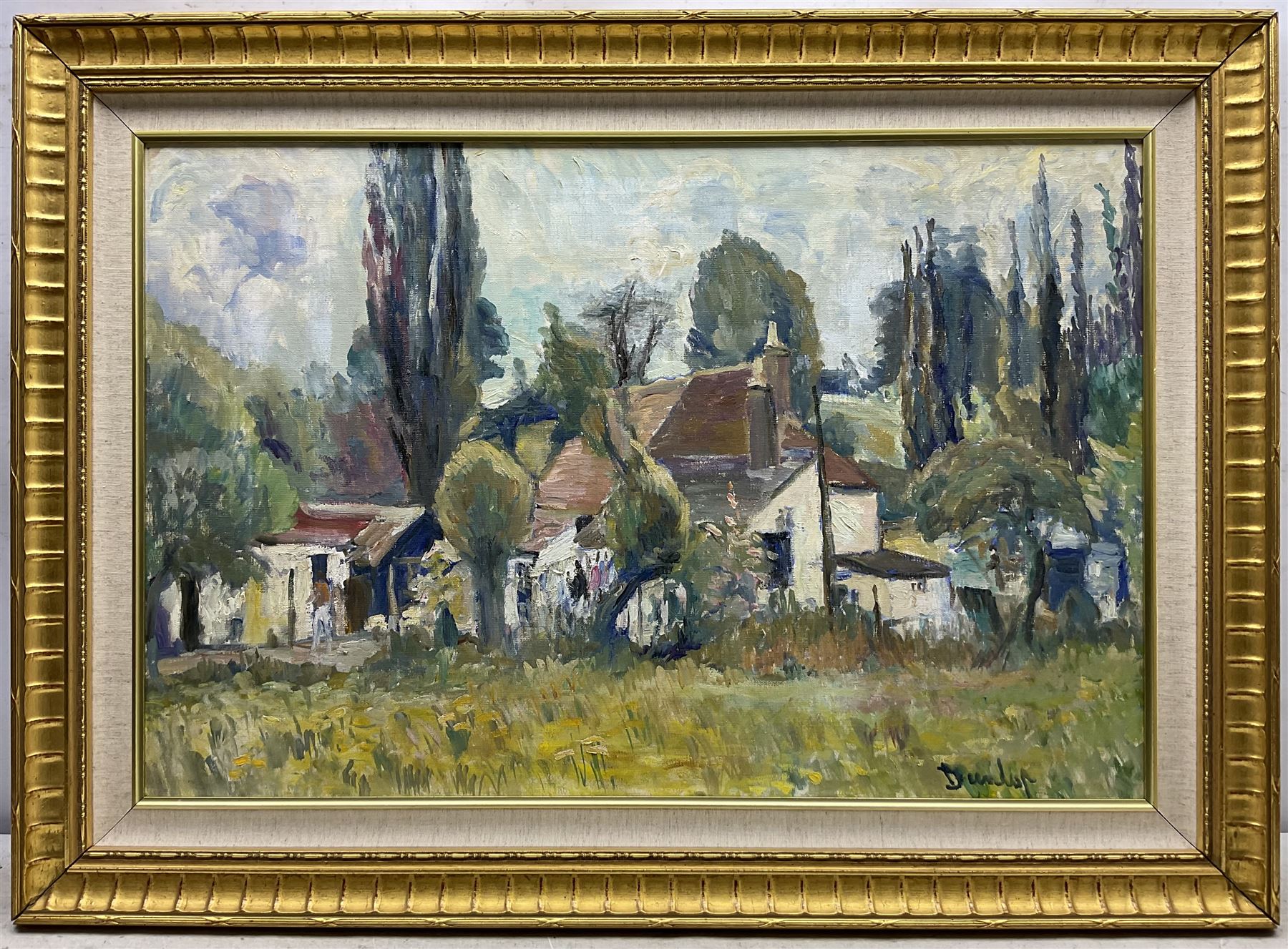 Ronald Ossory Dunlop (British 1894-1973): French Farm Scene, oil on canvas signed 49cm x 75cm