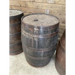 Four coopered barrel pub tables 