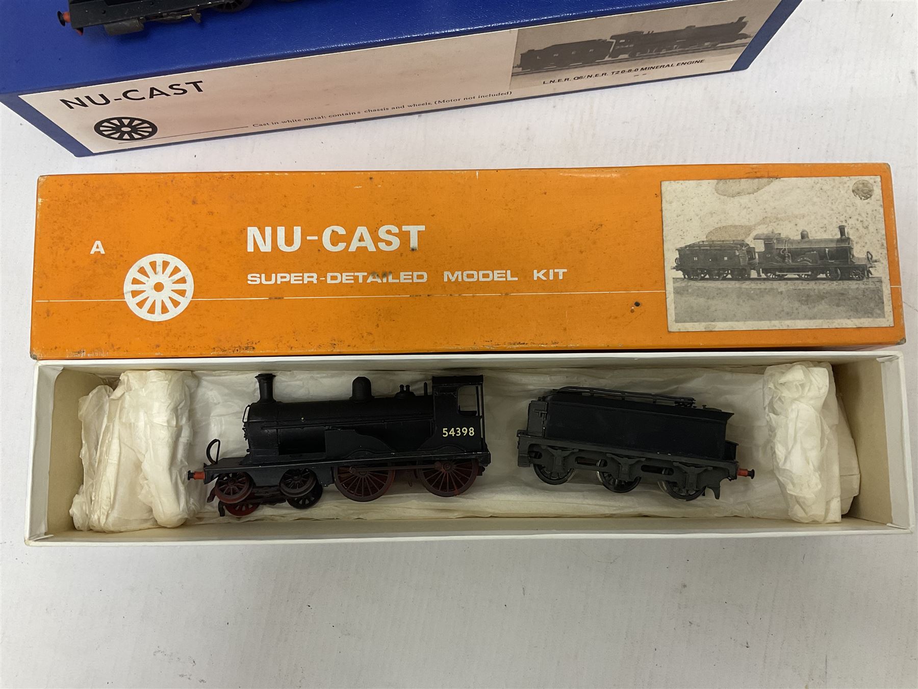 ‘00’ gauge - two kit built steam locomotives comprising unnamed LMS/HR Drummond Class C/BEN 4-4-0 no.54398 finished in BR black; Class Q6 0-8-0 no.63344 finished in BR black; both with Nu-Cast boxes (2) 