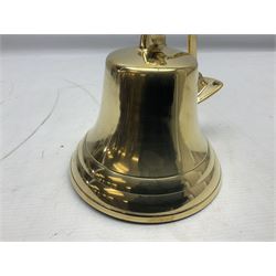 Wall hung brass bell with clapper, D15cm