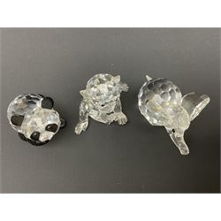 Twenty nine Swarovski Crystal animals, to include koala and baby, in frosted tree branch, elephants, polar bears, squirrel, monkeys, panda, unicorn and snails, etc 