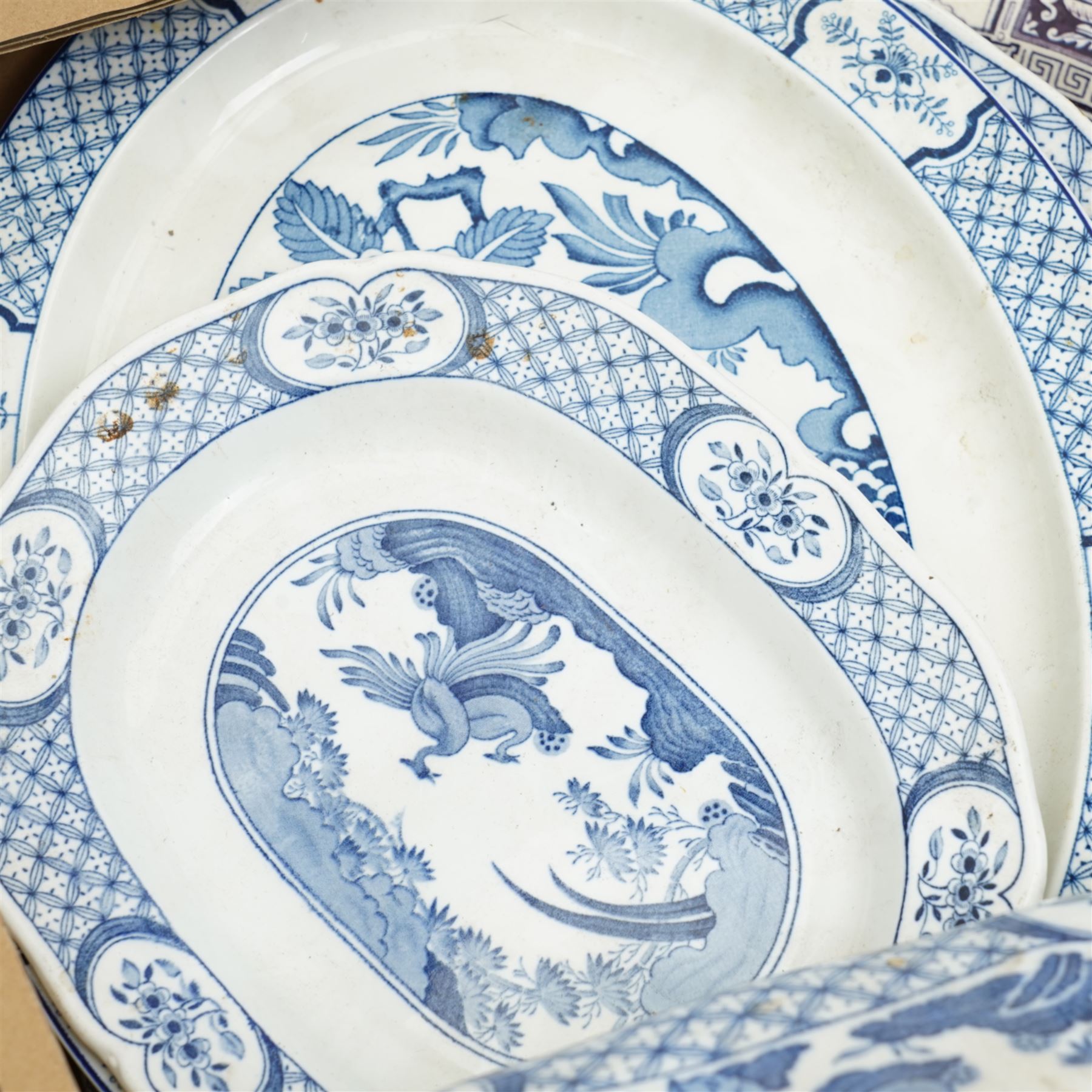 Victorian turquoise ground part tea set, part Doulton Matsumai pattern dinner service and other dinner ware