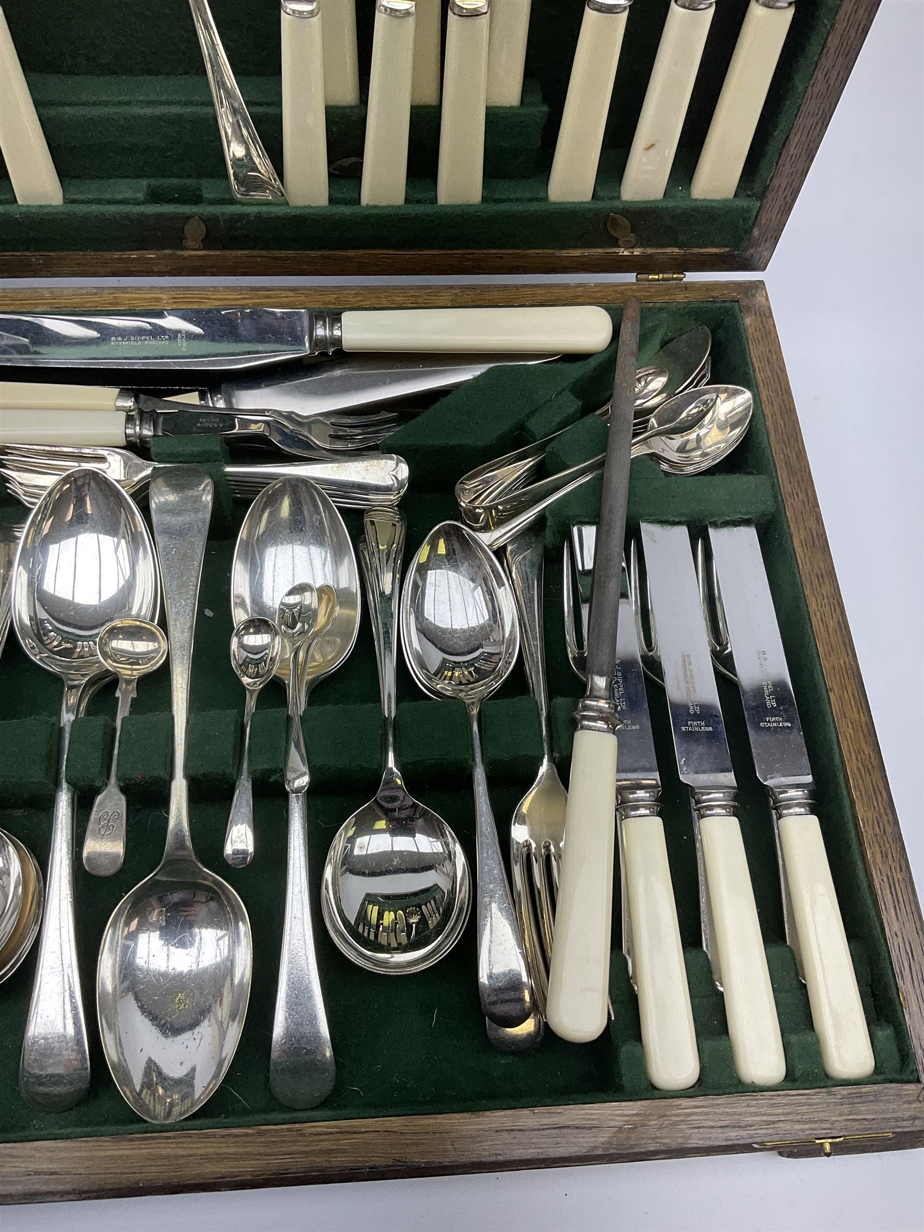 B & J Sippel Ltd, Sheffield, part canteen of plated and stainless steel cutlery
