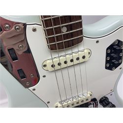 Fender Jaguar electric guitar, American Custom Shop vintage re-issue, probably in seafoam green, with tremolo arm, serial no.V1317106, L101cm; in American G&G Fender fitted hard case with paperwork