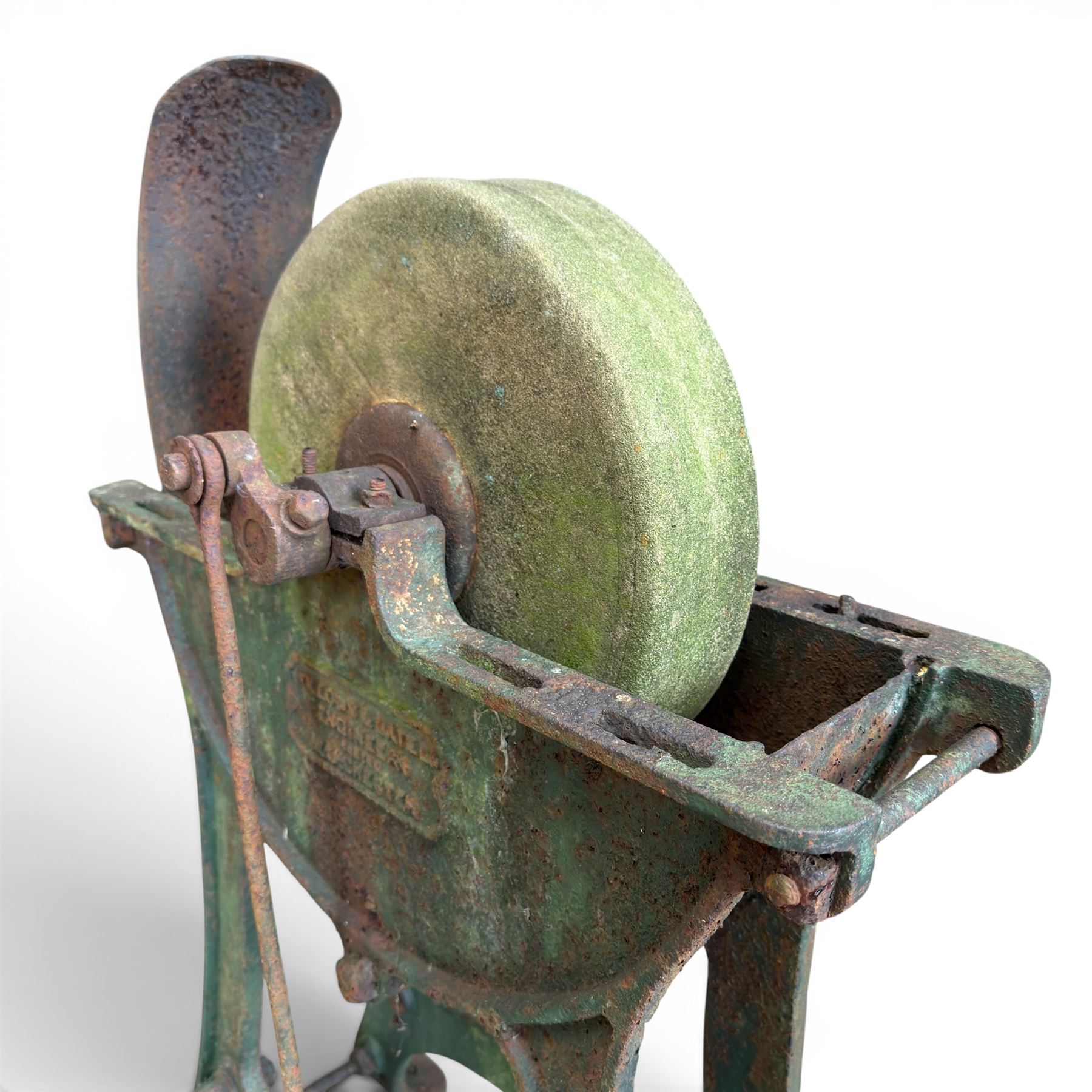 19th century cast iron pedal operated grinding stone