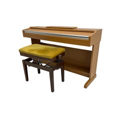 Yamaha YDP131 digital piano, in light wood case, with stool