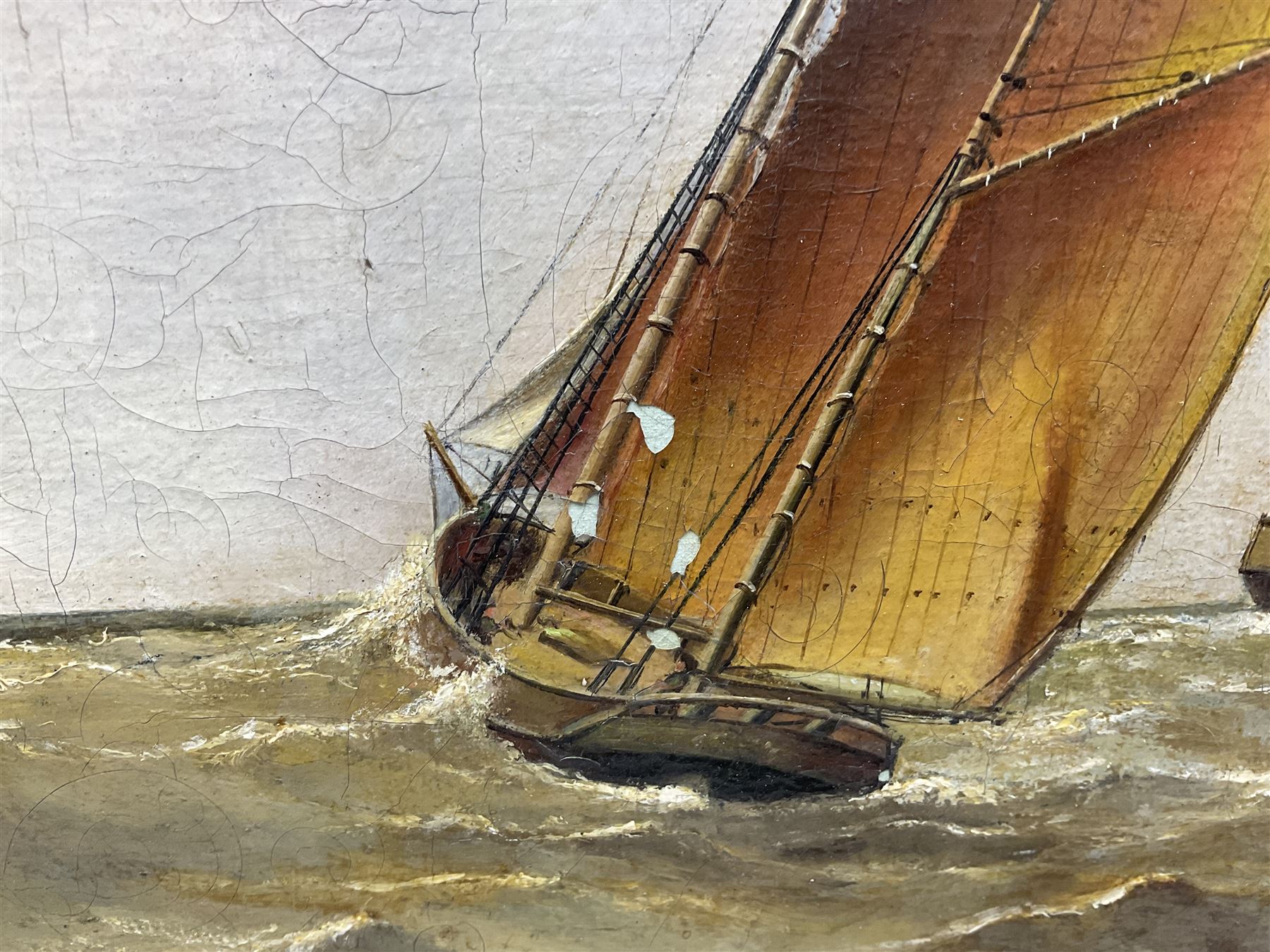 Edward King Redmore (Hull 1860-1941): Two Boats off the Coast, oil on board unsigned 47cm x 54cm