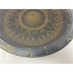 Ship's brass cased compass, D27cm