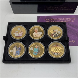 The Bradford Exchange 'The Crowning moments of Queen Elizabeth II collection', a part set comprising fifteen coins with certificates, in a presentation box  