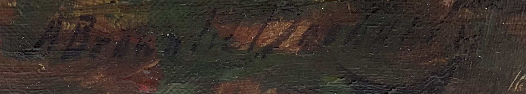 Alexander Brownlie Docharty (Scottish 1862-1940): Crofter's Garden, oil on canvas signed 62cm x 75cm