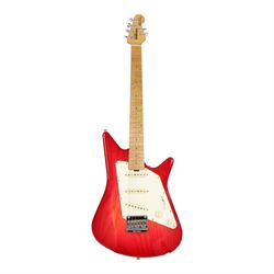 Ernie Ball Music Man Albert Lee signature guitar in pink burst finish, circa 1993, serial no. 94557, L92cm, in fitted hard case