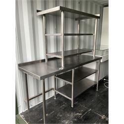Pair of three tier stainless steel preparation tables  - THIS LOT IS TO BE COLLECTED BY APPOINTMENT FROM DUGGLEBY STORAGE, GREAT HILL, EASTFIELD, SCARBOROUGH, YO11 3TX