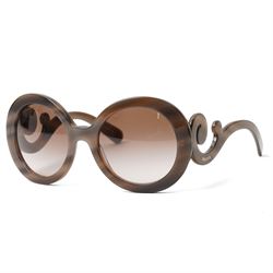 Prada - ‘Minimal Baroque’ oversized round sunglasses in smoky grey acetate, with graduated...