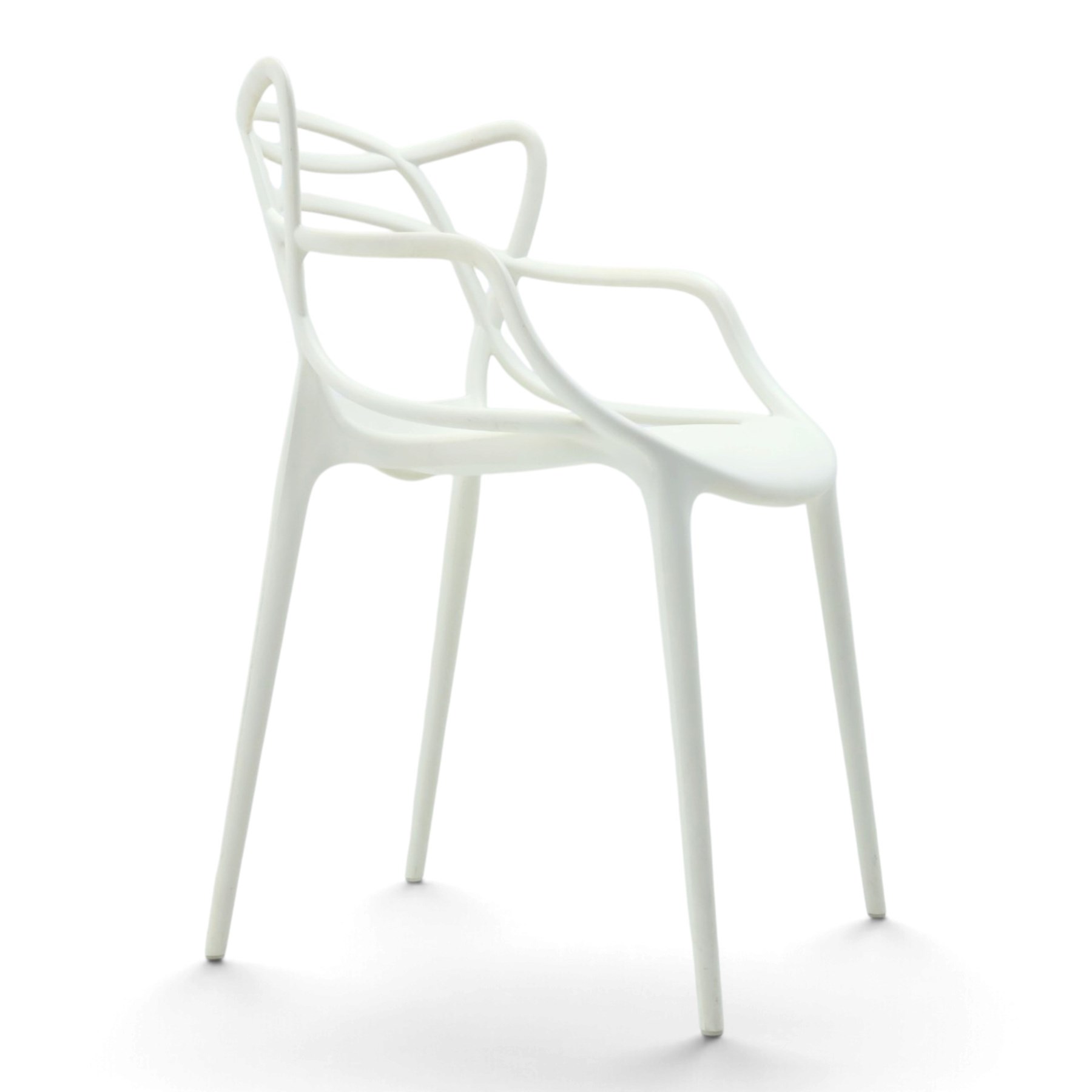 Philippe Starck (1949-) with Eugeni Quitllet (1972-) - Kartell ‘Masters’ armchair, white moulded plastic construction, intertwined curvilinear back with integral arms, dished seat raised on slender tapering legs