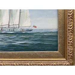 Brian Mays (British 1938-2005): Training Ship 'Sir Winston Churchill', oil on canvas signed, titled and dated 1991 verso 29cm x 44cm 
Provenance: direct from the family of the artist.