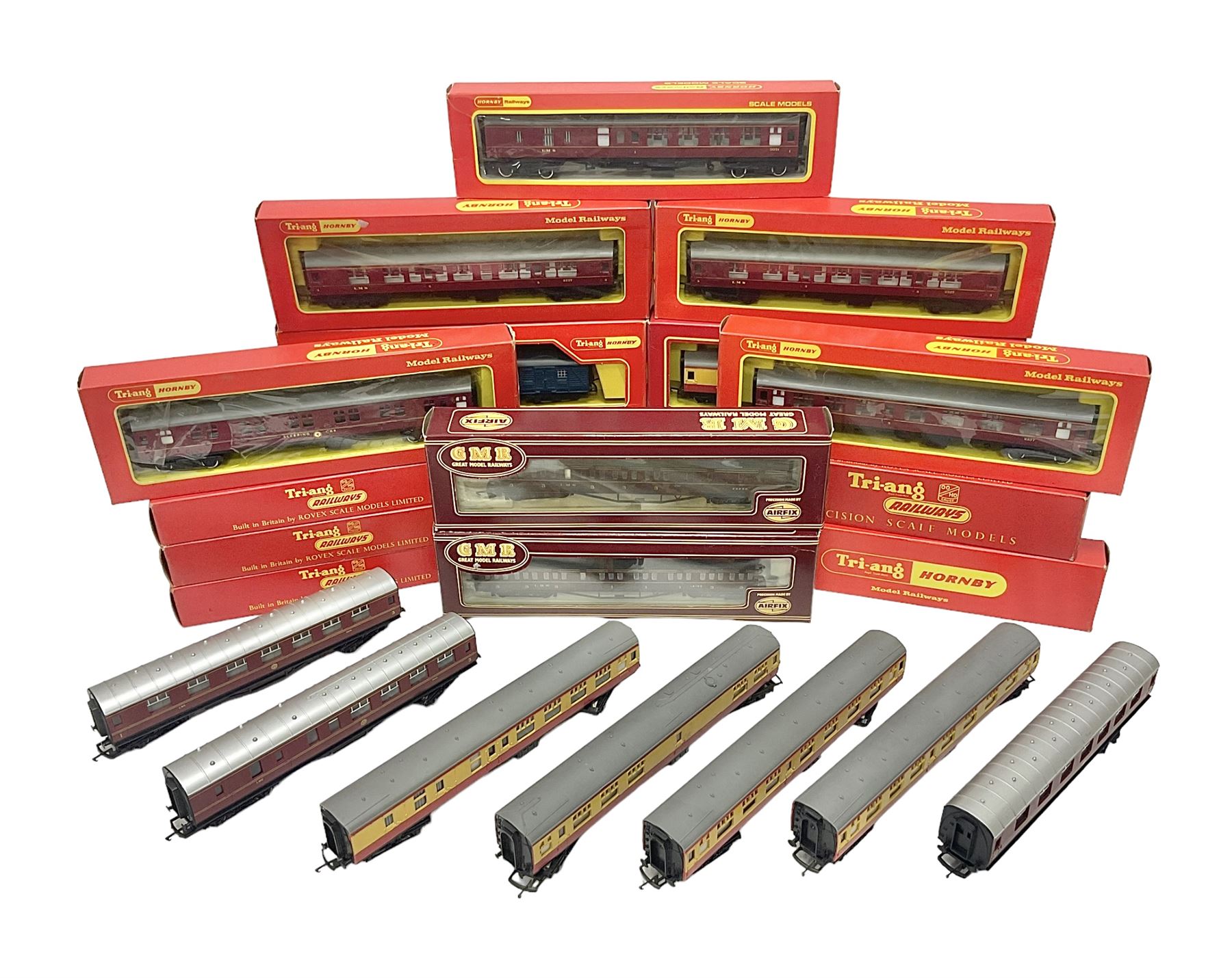 Various makers ‘00’ gauge - twenty three passenger coaches to include buffet cars, sleeping cars, utility van, Pullman coaches etc; mostly Hornby/Tri-Ang boxed (23) 
