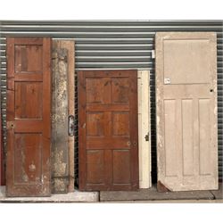 Near set of three 1930's interior doors (199cm x 76cm) together with two 19th century pine...