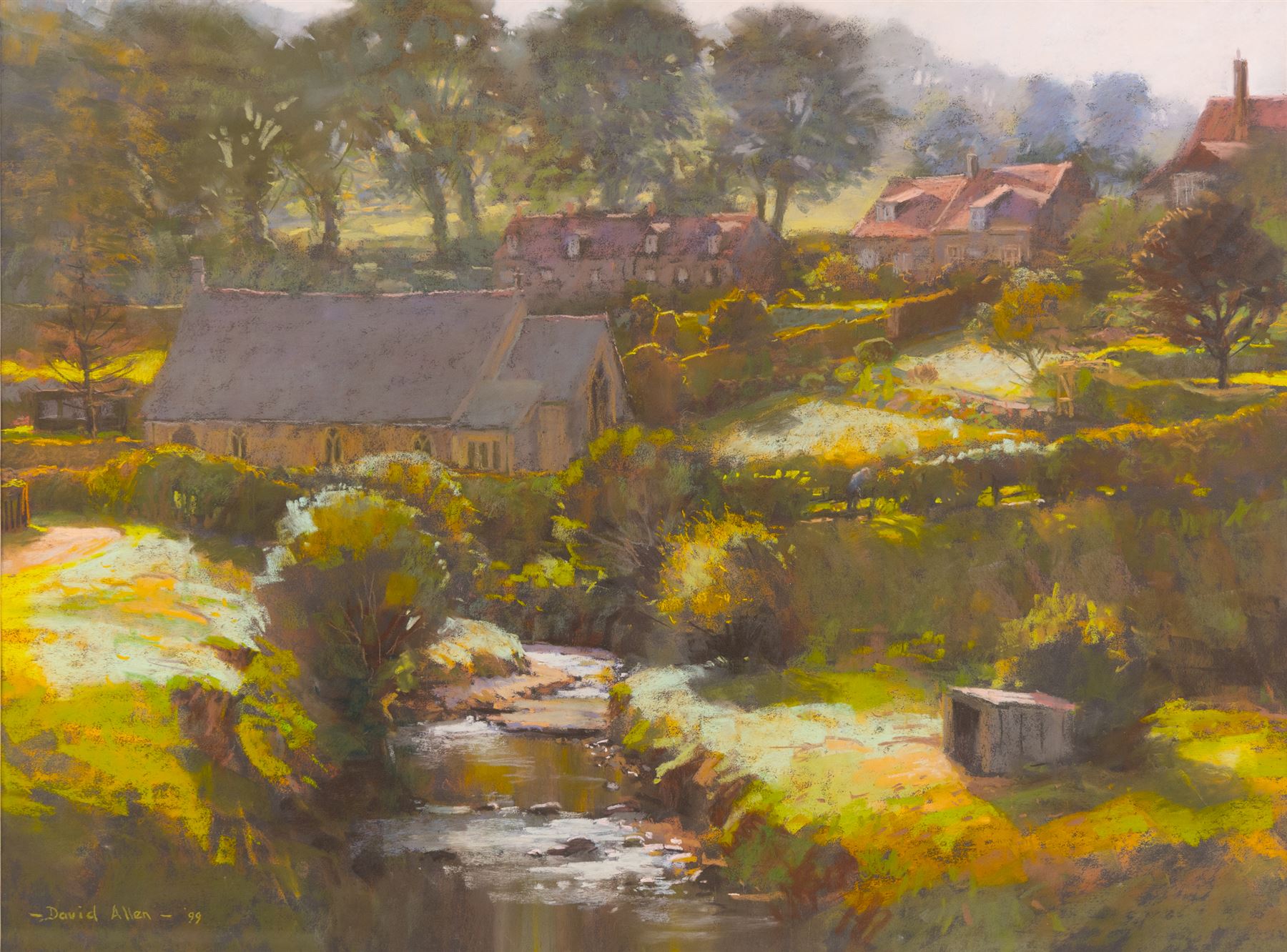 David Allen (British 1945-): 'Sandsend Valley', pastel signed and dated '99, titled verso 44cm x 59cm
Provenance: gifted to the vendor by the artist