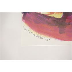Gillian Ross Kelsey (British 1935-2025): 'The Celtic Horse No 1', mixed media on paper signed and titled in pencil 25cm x 34cm