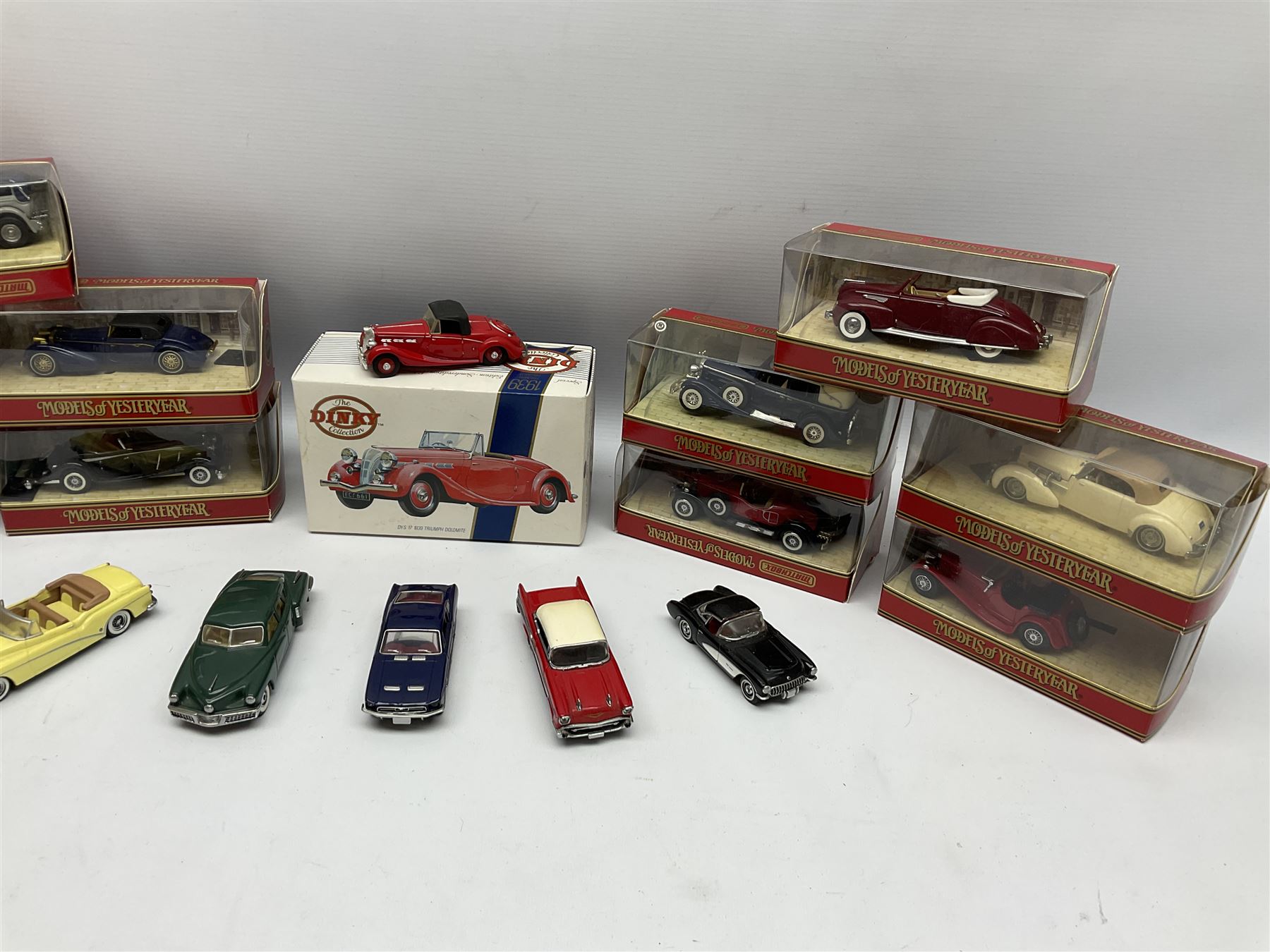 Ten Matchbox Models of Yesteryear; Matchbox Dinky Collection No.DY-S 17; all boxed; and six unboxed Matchbox models (17)
