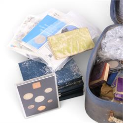 Great British coins, including various Royal Mint proof and brilliant uncirculated year sets, pre-decimal coins, Queen Elizabeth II 1953 proof set (incomplete), etc