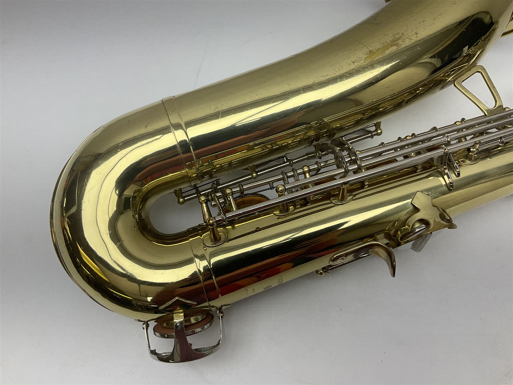 Czechoslovakian Corton tenor saxophone, probably 1970s/80s, serial no.132621; in fitted carrying case with crook and two mouthpieces