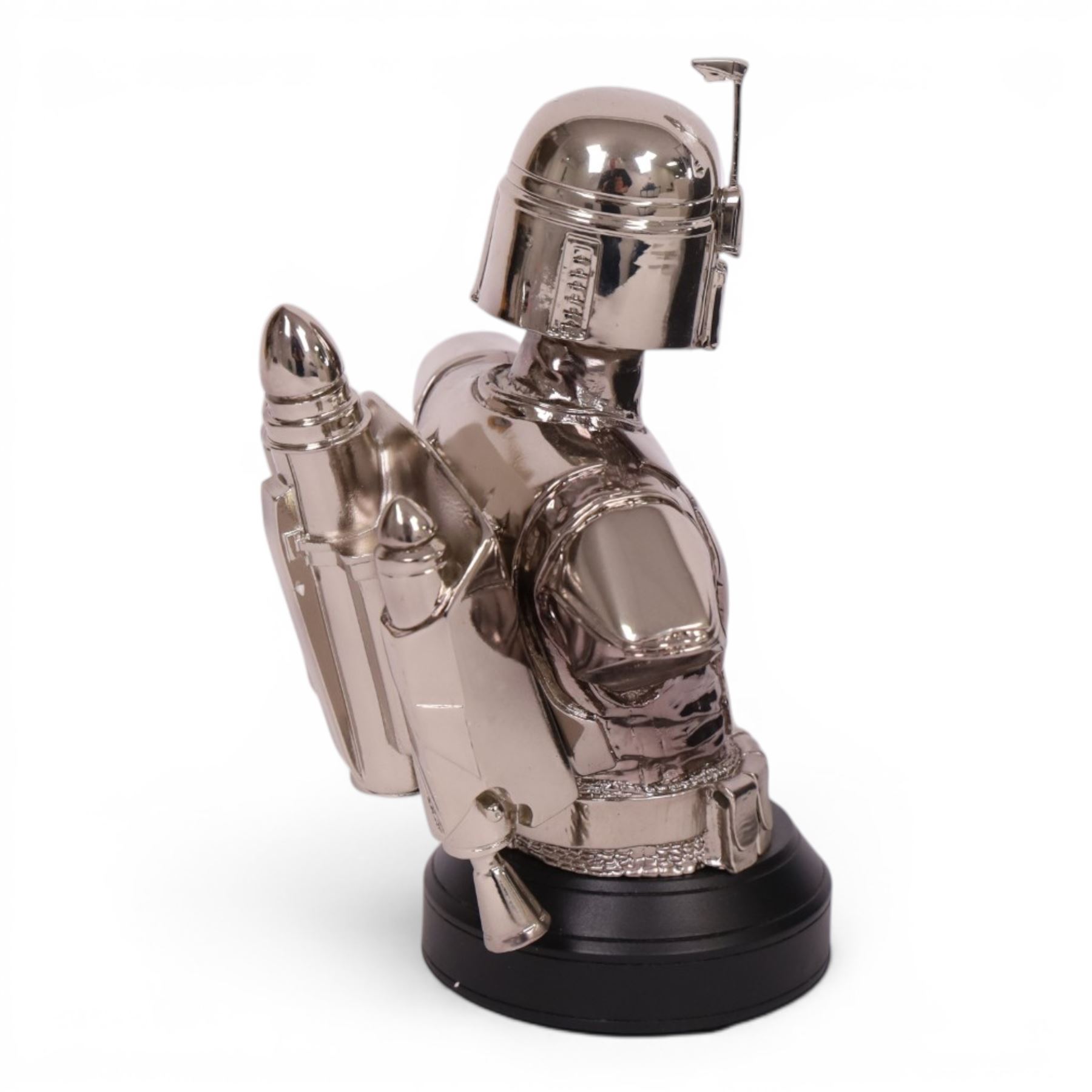 Two Gentle Giant limited edition Star Wars Collectible Busts, Jango Fett no. 1021/2500 and Jango Fett in Chrome 3440/5000, both boxed