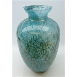  Large blue mottled Murano vase, Murano sticker to base, H51cm  