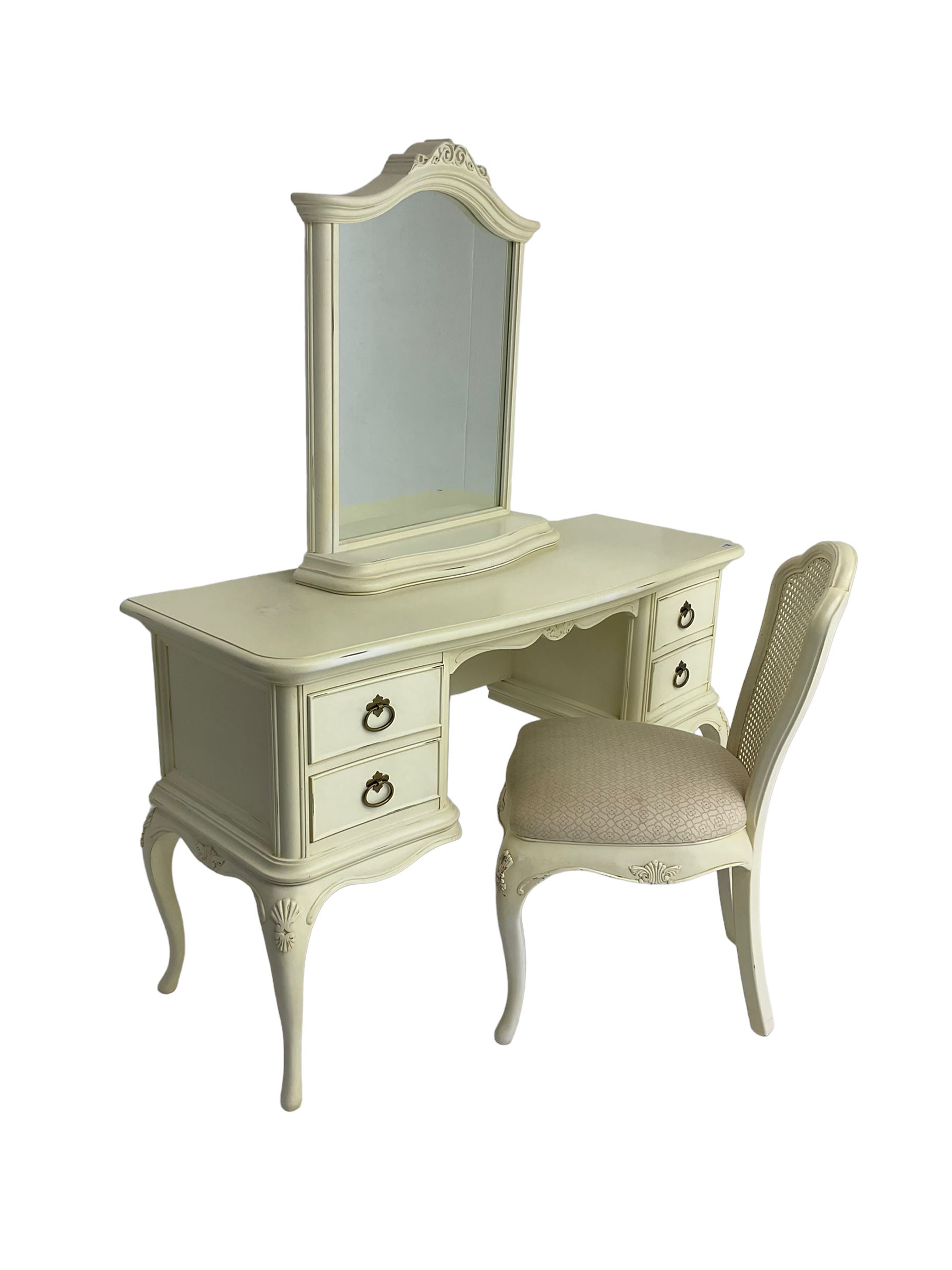 Willis and Gambier – dressing table with mirror and cane chair