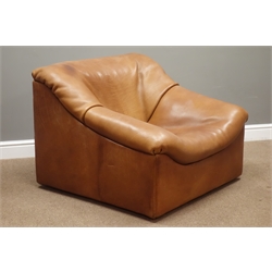  1970s De Sede - model no. DS 46 single armchair upholstered in buffalo tan leather, W93cm  
