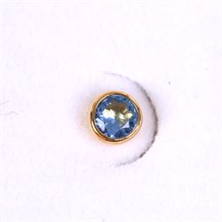 Pair of silver aquamarine stud earrings, boxed