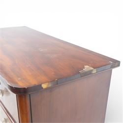 Victorian flame mahogany chest, fitted with two short over four long graduating drawers