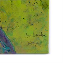 Ann Lamb (British 1955-): Purple Haze, mixed media on canvas signed 50cm x 40cm (unframed)