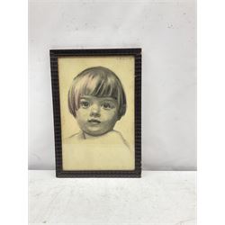 Giulio Boetto (Italian 1894-1967): Portrait of a Child, pencil signed 30cm x 19cm