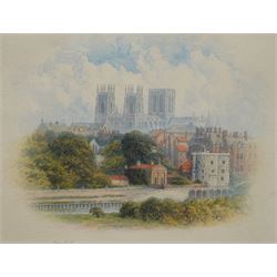 George Fall (British 1848-1925): View of the York Minster and Ouse, watercolour signed 18cm x 23cm
