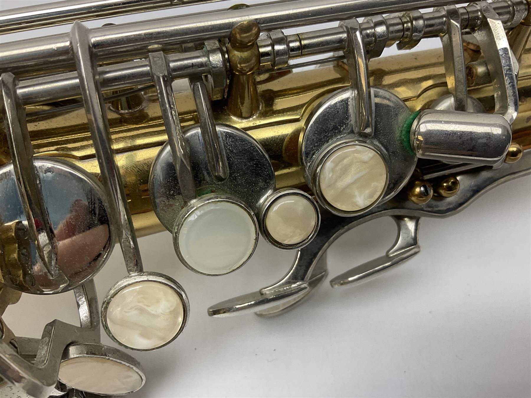 St Louis Alto saxophone, serial no.82437 in John Packer JP Blues 141 carrying case; with two-piece saxophone stand