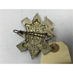 4th Donside Highland Volunteer Battalion Gordon Highlanders Glengarry Badge, white metal with two lug fittings to the reverse; and Highland Cyclist's Battalion Territorial Forces Glengarry badge (2)