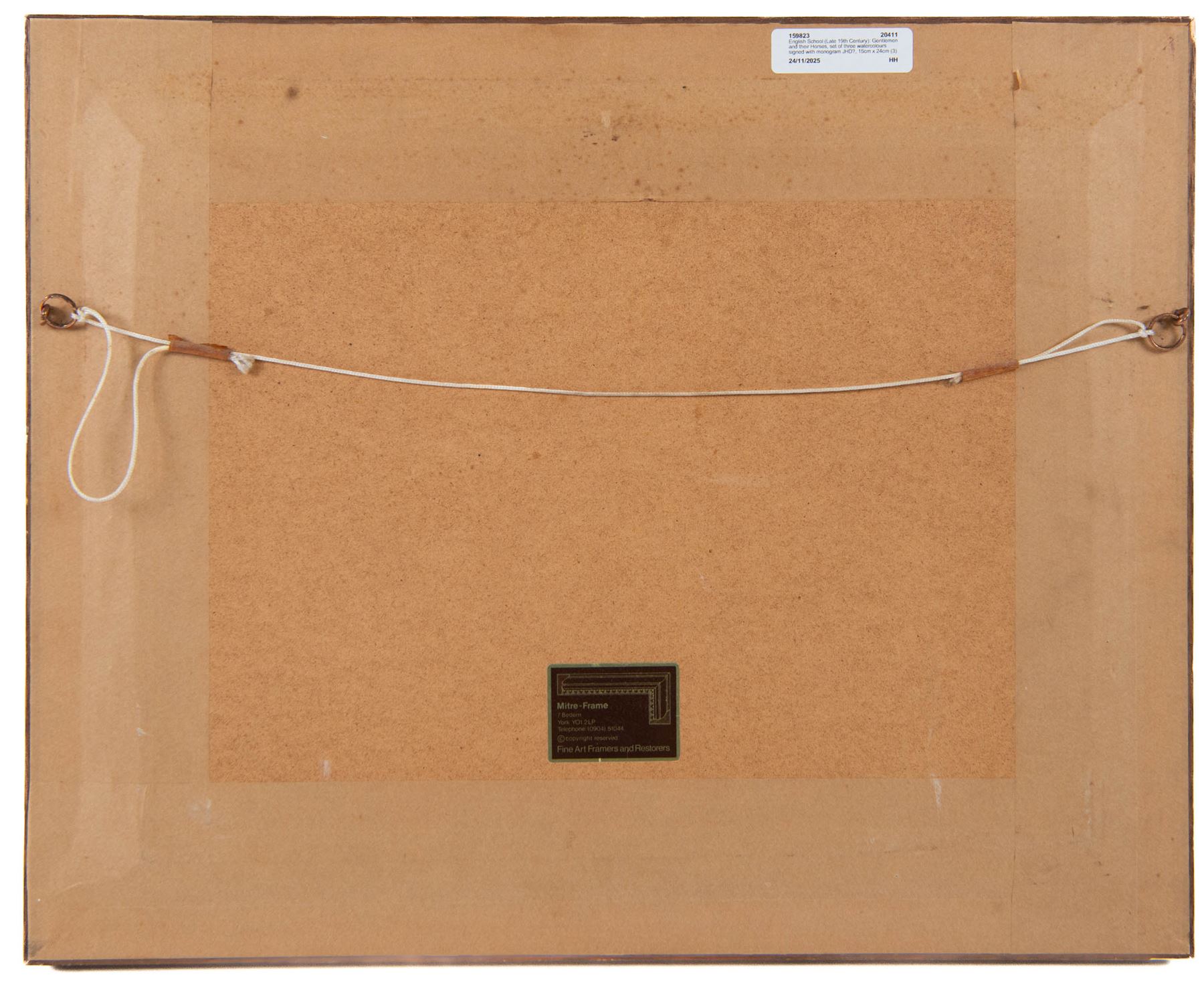 English School (Late 19th Century): Gentlemen and their Horses, set of three watercolours signed with monogram JHD?, 15cm x 24cm (3)