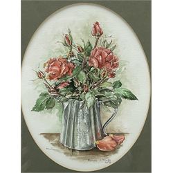 Susan Hoyle (British 20th century): Still Life of Daffodils, watercolour signed and dated 1992 together with Pamela J Thorpe (British 20th century): Still Life of Flowers in a Jug, watercolour signed and dated '94 max 46cm x 34cm (2)