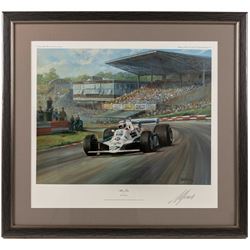 After Gerald Davison Coulson (British 1926-2012): ‘The Flying Scotsman’ and ‘Damon’s First – Hungary 1993’, together with Alan Fearnley (Yorkshire 1942-): ‘Alan Jones’ and Tony Smith (British 20th Century): ‘Damon’s Dream’, set of four limited edition Formula 1 themed prints signed and two signed by drivers David Coulthard and Alan Jones in pencil max 40cm x 61cm (4)