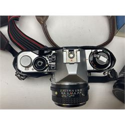 Canon FTb camera body serial no 640989, with 'Canon FD 50mm 1:1.8 S.C' lens, Vivitar '75-205mm 1:3.8 close focusing auto zoom' lens and other cameras and equipment 