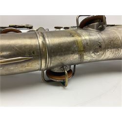 Early 20th century Elkhart Pan American C-Melody saxophone, Patd. Sept.14 1915, no.1153489, serial no.P27678; in fitted hard carrying case with crook