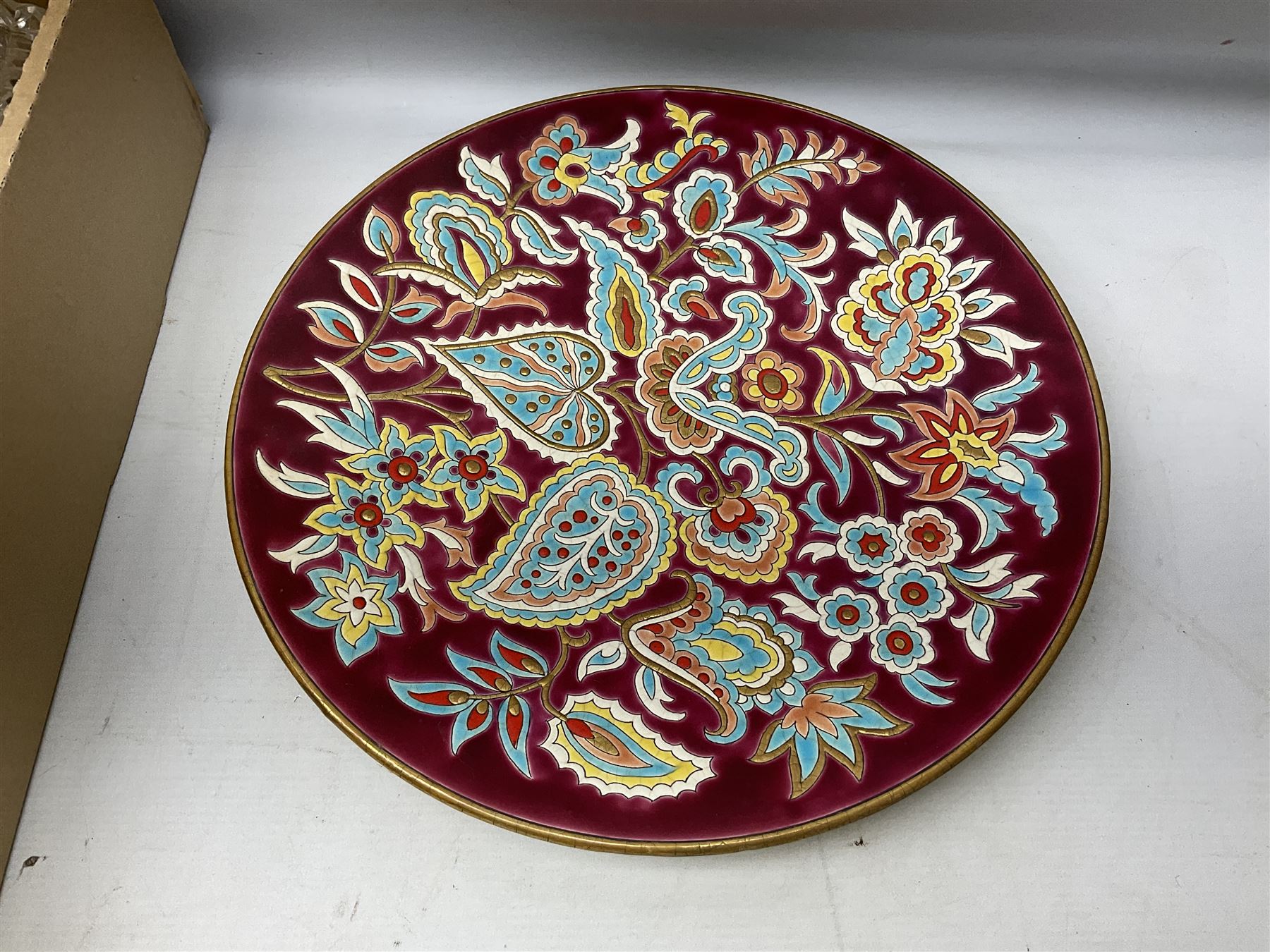 Sylvac green seated dog, together with pair Wade Heath vases, wall charger and other collectables, in two boxes  